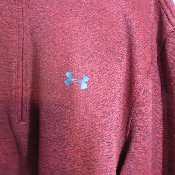 Under Armour Men's Maroon Quarter Zip Pullover Size 2XL Loose Fit - Picture 3 of 7